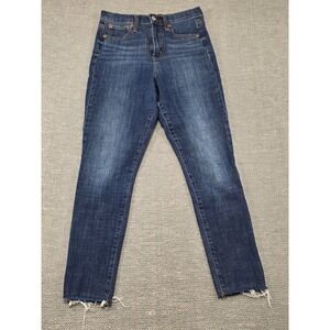 Gap True Skinny Jeans Women Blue Denim Distressed Raw Hem Size 4 27